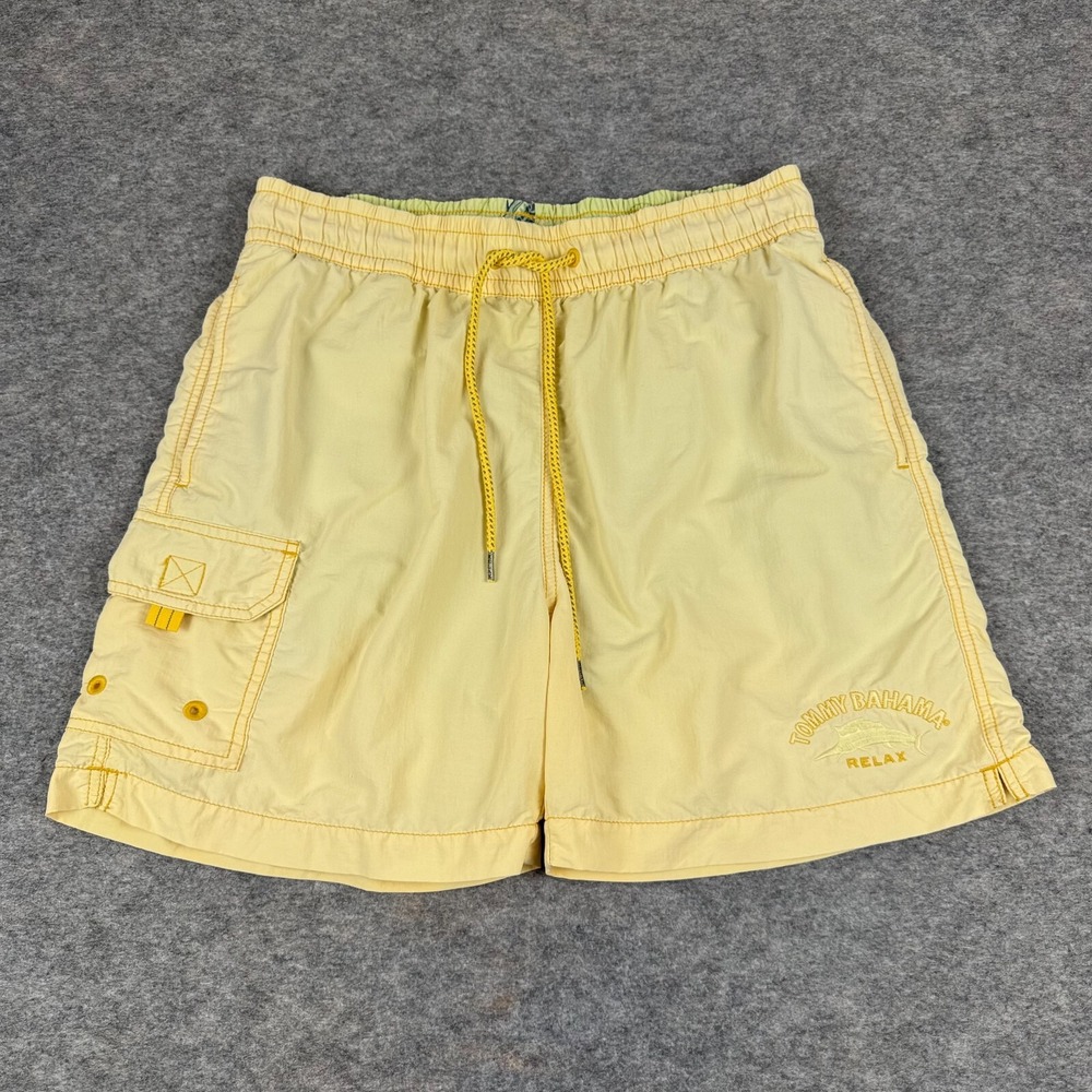 Tommy Bahama Relax Swim Trunks 5.5" Pockets Lined Yellow Mens Small S